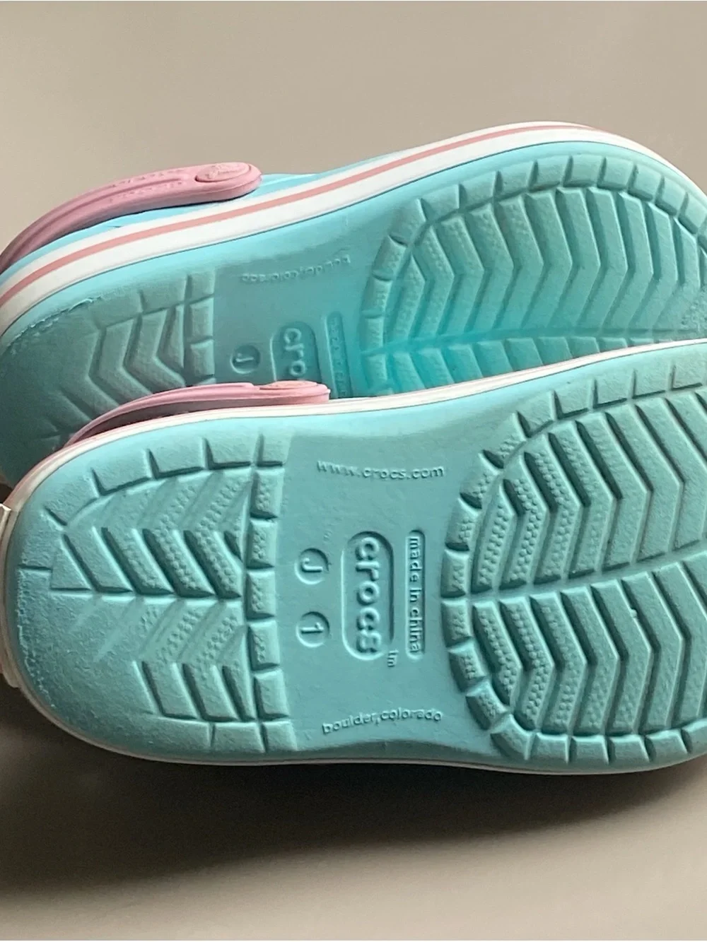 CROCS Kids Aqua Clog with Pink Strap